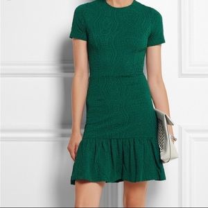 Opening Ceremony Green Ruffle Hem Dress